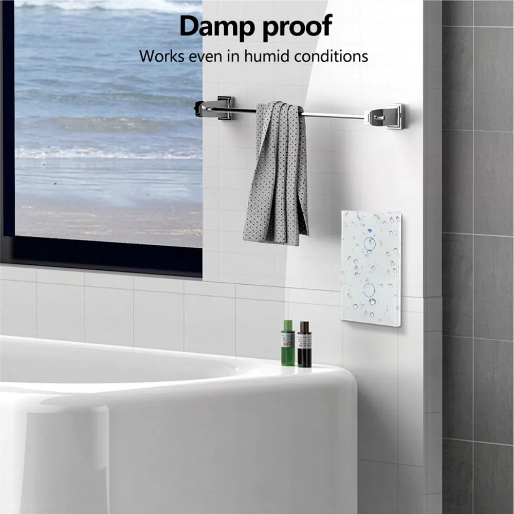 Tuya US WiFi Smart Wall Switch RF433 1/2/3/4 Gang No Neutral Wire Touch Sensor LED Light Switches Smart Home Alexa Google Home - Image 3